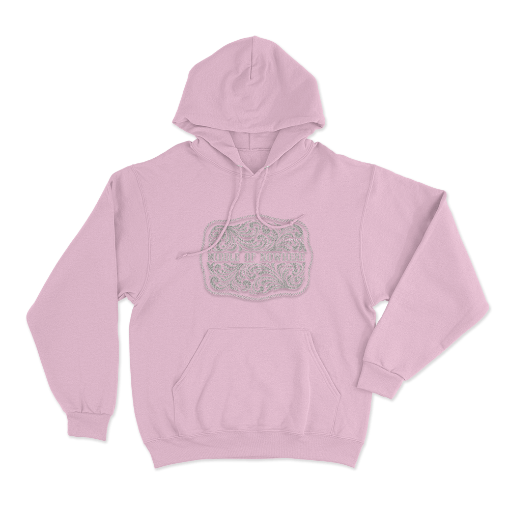 Middle Of Nowhere Belt Buckle Unisex Hoodie Pink Middle Of Nowhere Belt Buckle Unisex Hoodie Pink
