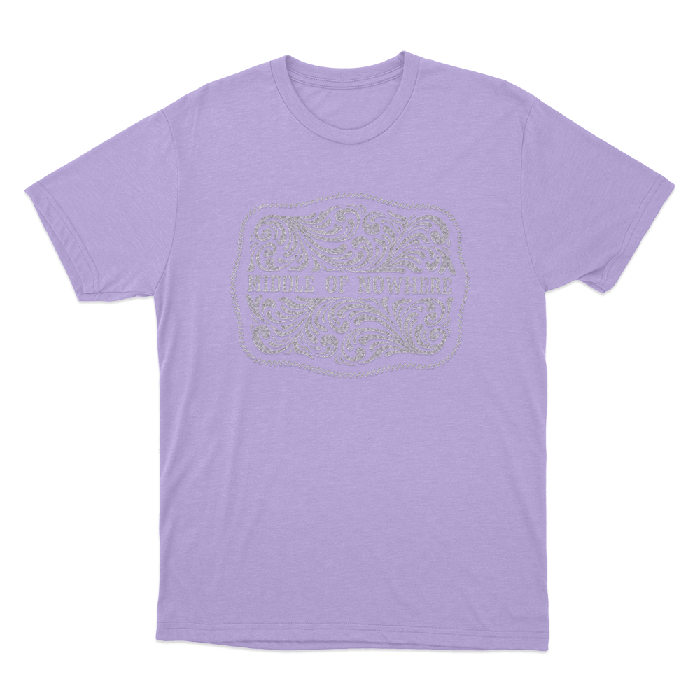 Middle Of Nowhere Belt Buckle Unisex T Shirt Purple Middle Of Nowhere Belt Buckle Unisex T Shirt Purple