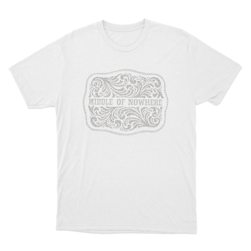 Middle Of Nowhere Belt Buckle Unisex T Shirt White Middle Of Nowhere Belt Buckle Unisex T Shirt White