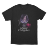 Wine Glass Rose Portrait Unisex T Shirt Black